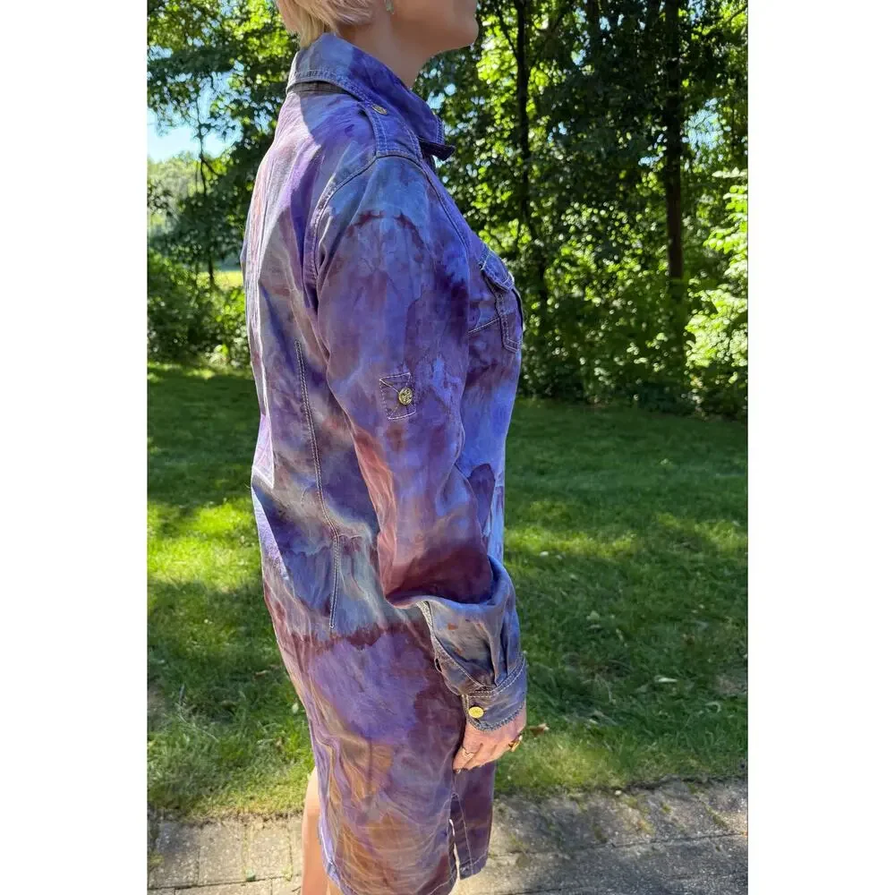 $698 MSRP Tory Burch Purple Tie Dye Dress
